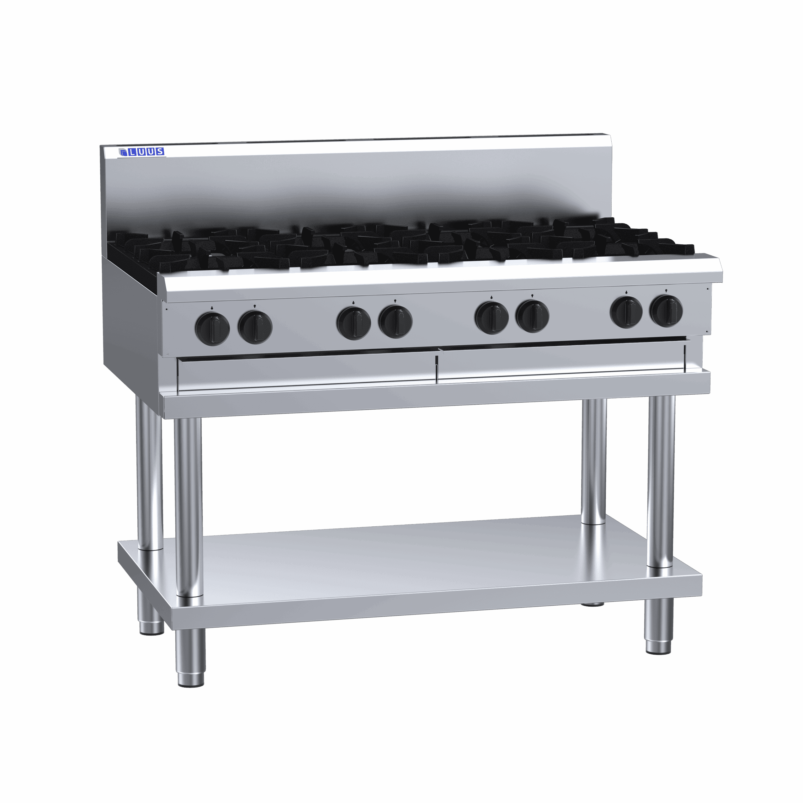 Luus 1200mm Cooktops 8 Burners & Shelf