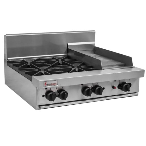 Trueheat 4 Burner with 300mm Griddle Cooktop