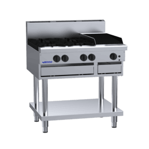 Luus 900mm Cooktops 4 Burners & 300mm Chargrill & Shelf