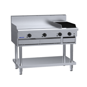 Luus 1200mm Griddles 900mm Plate & 300mm Chargrill & Shelf