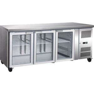 3 Glass Door Gastronorm Bench Fridge