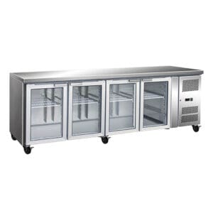 4 Glass Door Gastronorm Bench Fridge