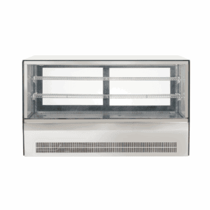 Counter Top Square 2 Shelves Glass Cold Food Display