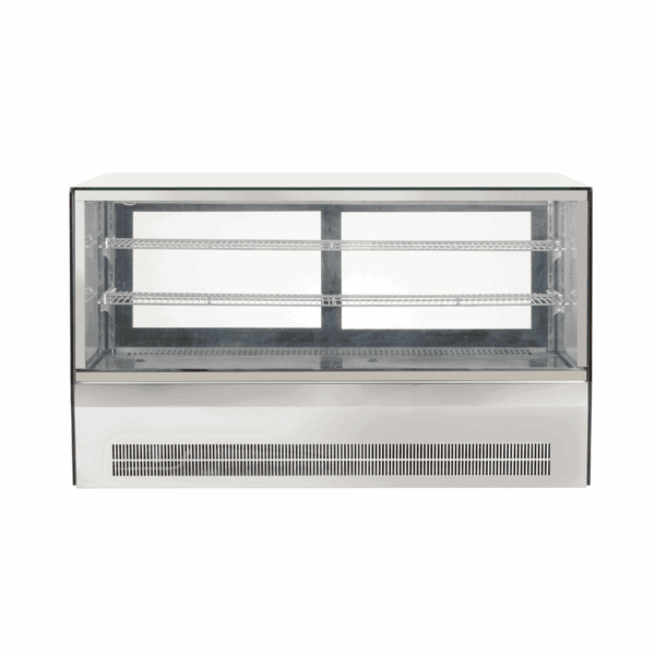 Counter Top Square 2 Shelves Glass Cold Food Display