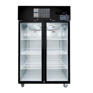 Double Door Upright Display Fridge (Black)