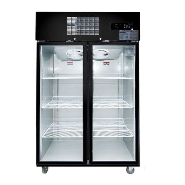 Double Door Upright Display Fridge (Black)