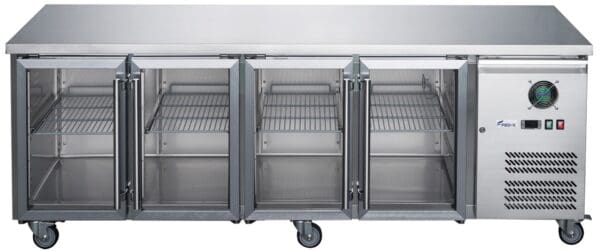 FED-X Four Glass Door Bench Fridge