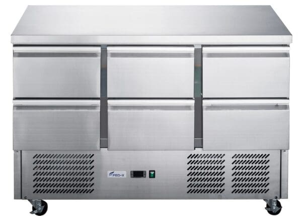 FED-X Six Drawer Compact Workbench Fridge