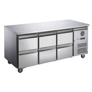 FED-X S/s Six-door Bench Fridge With Drawers