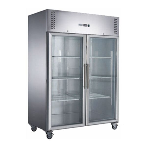 FED-X S/s Two Full Glass Door Upright Freezer - XURF1410G2V