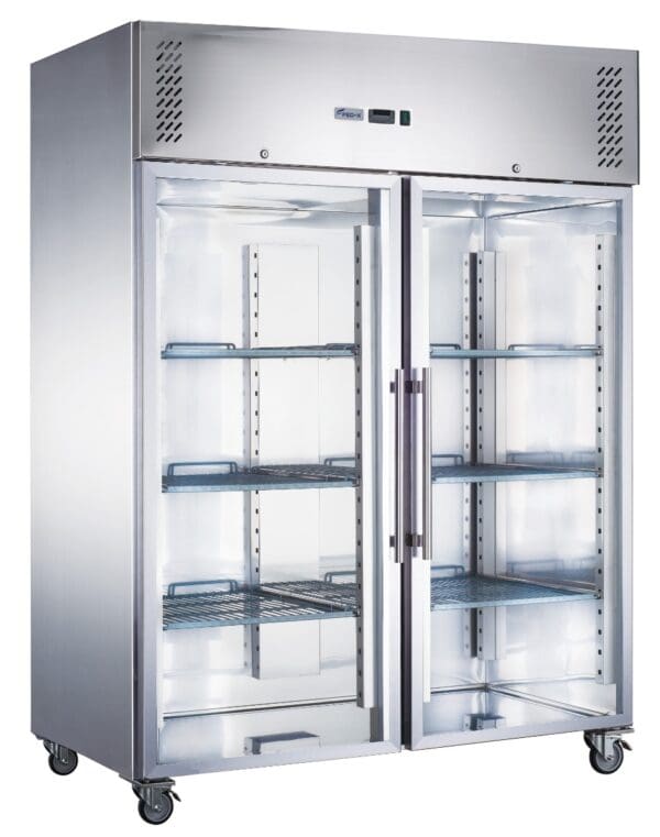 FED-X S/s Two Full Glass Door Upright Fridge - XURC1200G2V