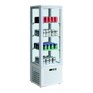Four-sided Upright Beverage Display Fridge Ivory-white