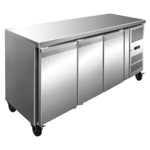 S/s Three Door Bench Fridge 231l