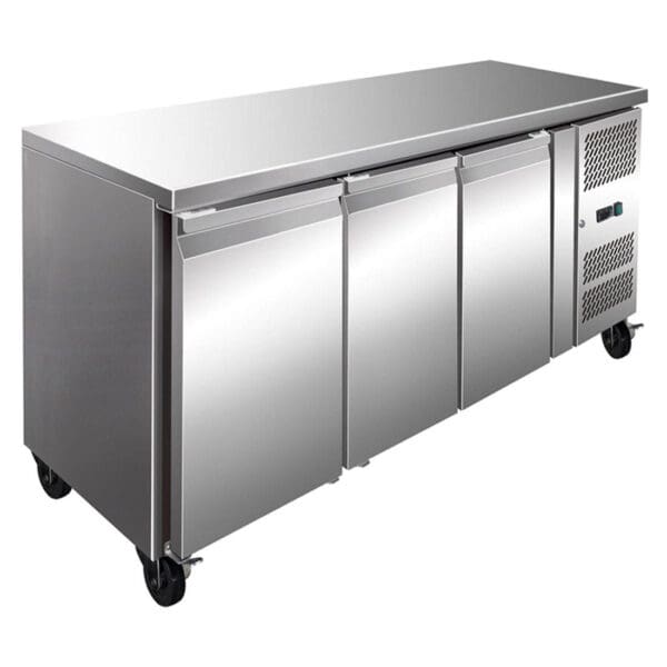 S/s Three Door Bench Fridge 231l