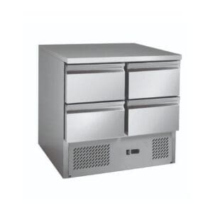 Stainless Steel 4 Drawers Compact Workbench Fridge