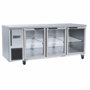 Stainless Steel Triple Glass Door Workbench Fridge