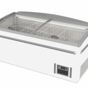 Supermarket Island Dual Temperature Freezer & Chiller With Glass Sliding Lids
