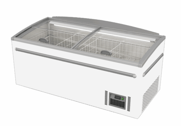 Supermarket Island Dual Temperature Freezer & Chiller With Glass Sliding Lids