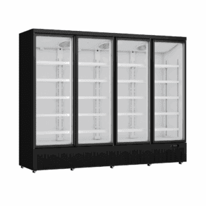 Thermaster Four Door Supermarket Fridge Black
