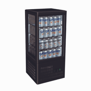 Thermaster Four-sided Countertop Beverage Display Fridge Black