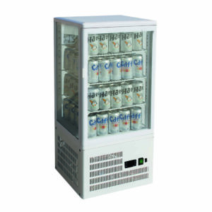 Thermaster Four-sided Countertop Beverage Display Fridge White