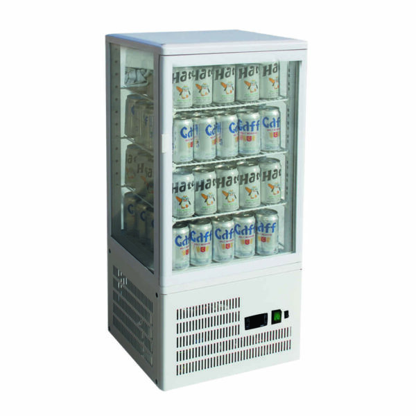 Thermaster Four-sided Countertop Beverage Display Fridge White