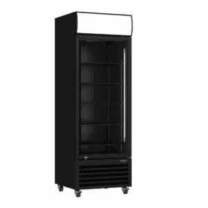Thermaster Single Glass Door Black Colourbond Upright Drink Fridge