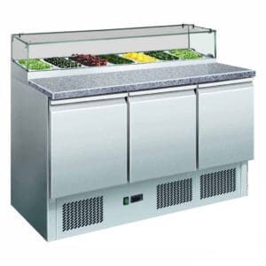 Three Door Salad Marble Prep Top