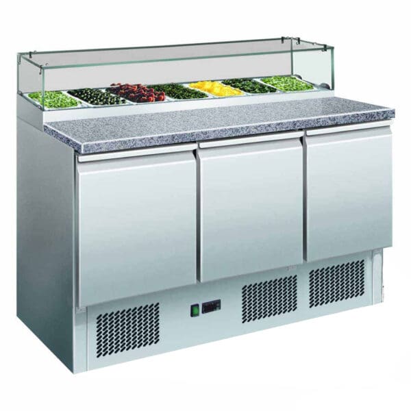 Three Door Salad Marble Prep Top