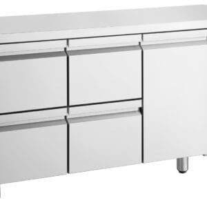 Inomak Under Bar Fridge 1 Door 4 Drawers