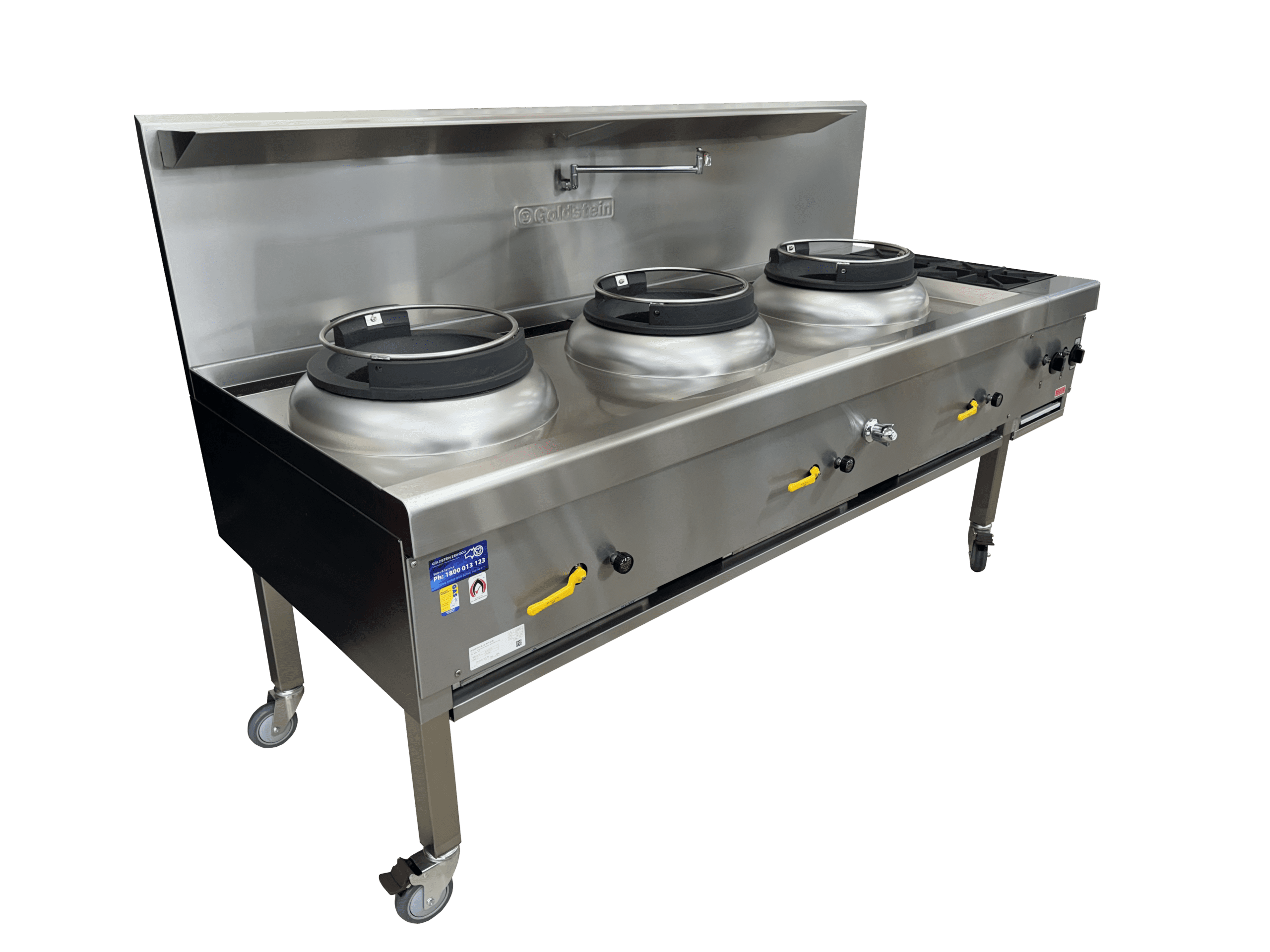 GOLDSTEIN 3 Woks 356mm 2 Open Burner - CWA3B2