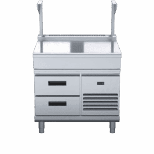 Waldorf 800 Series BTL8900S-RB - 900mm Bench Top With Salamander Support Low Back Version – Refrigerated Base