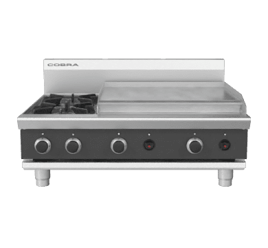 Cobra C9B-B 900mm Two Burner / Griddle Gas Cooktop - Bench Model