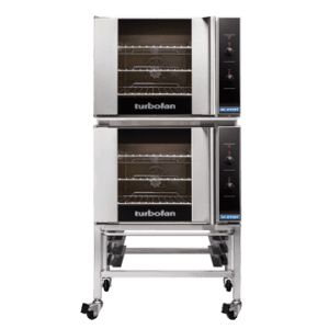 Turbofan E30M3/2 - Double Stacked - GN 1/1 Manual / Electric Convection Ovens Double Stacked on a Stainless Steel Base Stand