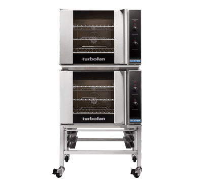 Turbofan E30M3/2C - Double Stacked - GN 1/1 Manual / Electric Convection Ovens Double Stacked on a Stainless Steel Base Stand
