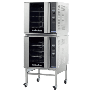 Turbofan E32D4/2C - Full Size Tray Digital Electric Convection Ovens Double Stacked With Castor Base Stand