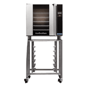 Turbofan E32T4/2 - 2 x E32T4 Full Size Tray Touch Screen Convection Ovens Double Stacked with adjustable base feet