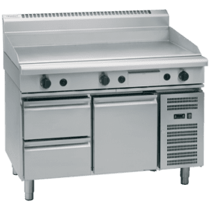 Waldorf 800 Series GPL8120G-RB - 1200mm Gas Griddle Low Back Version – Refrigerated Base