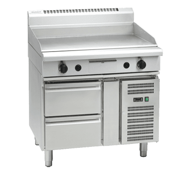 Waldorf 800 Series GPL8900G-RB - 900mm Gas Griddle Low Back Version – Refrigerated Base