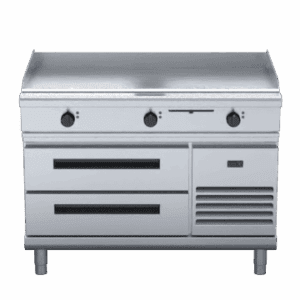 Waldorf 800 Series GPL8120E-RB - 1200mm Electric Griddle Low Back Version - Refrigerated Base