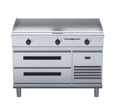 Waldorf 800 Series GPL8120E-RB - 1200mm Electric Griddle Low Back Version - Refrigerated Base