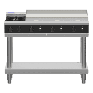 Waldorf Bold RNLB8800G-LS - 1200mm Gas Cooktop Low Back Version - Leg Stand