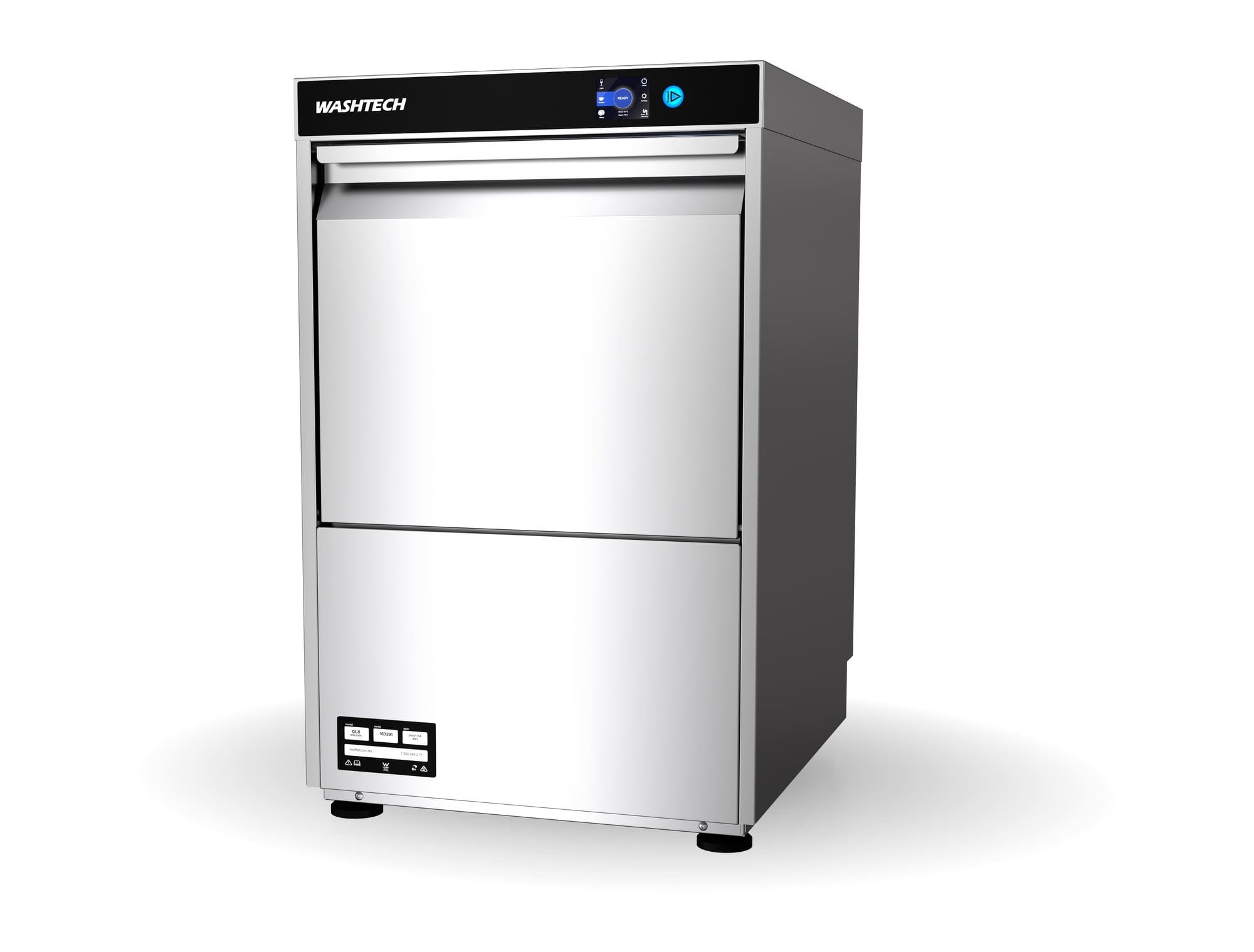 Washtech GL - Compact Undercounter Polish-Free Compatible Glasswasher - 450mm Rack