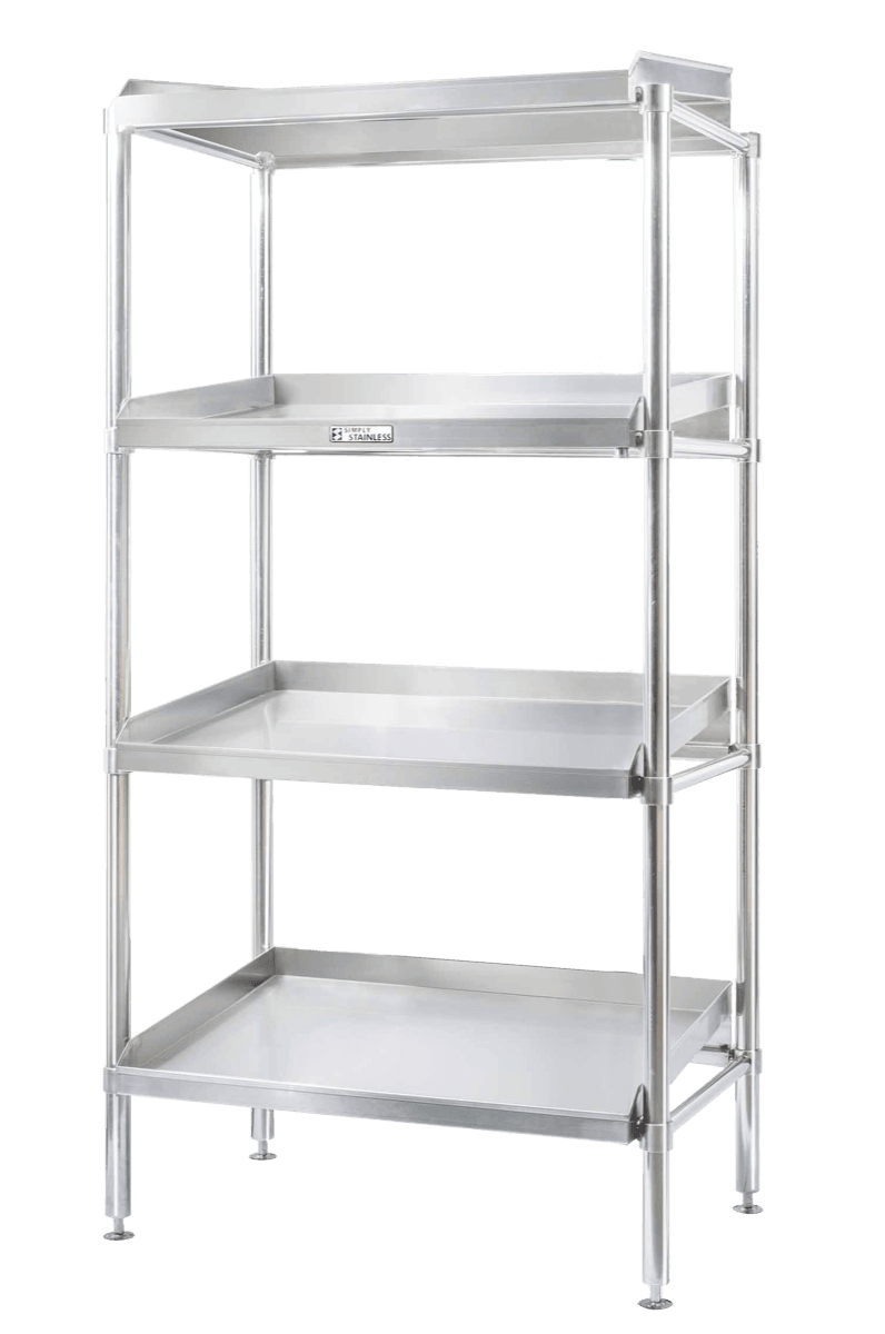 Simply Stainless 4 Tier Sloped Stainless Steel Shelves (SS17.DF Series)