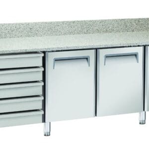 Saltas Marble Top Pizza Fridge with Ambient Drawers